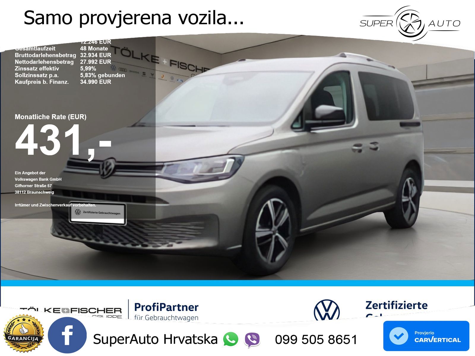 Volkswagen Caddy 1.5 TSI Energy NaviPro ACC AUT Kam. Navi 150 KS