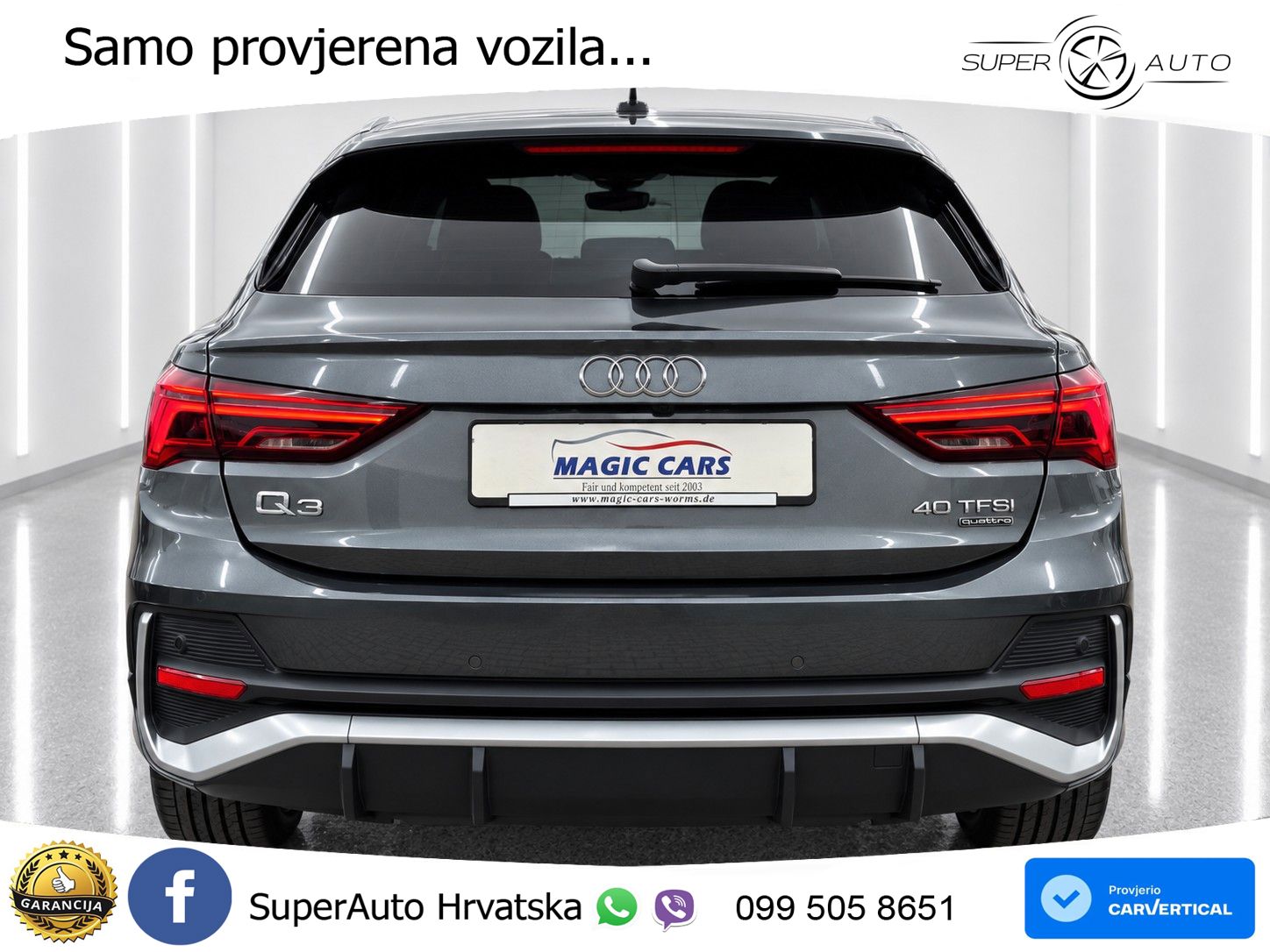 Audi Q3 Sportback 40 TFSI (190 KS) quattro S tronic S line MATRIX+GR SJED+KAM