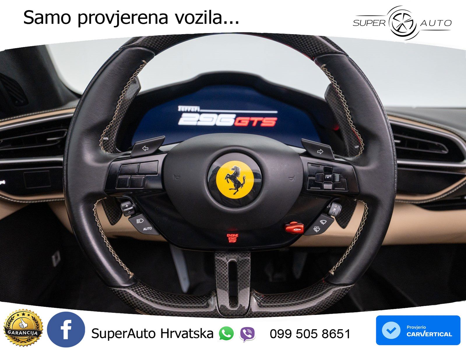 Ferrari 296 GTS 3.0 V6 (830 KS) F1 DCT LED+ACC