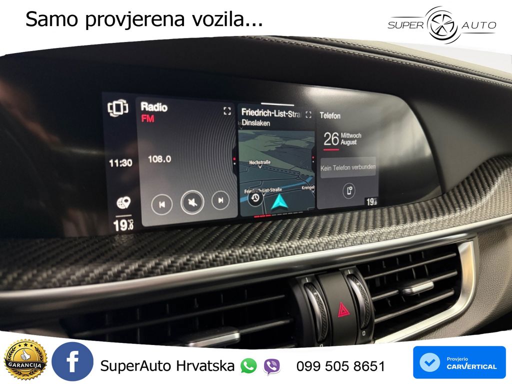 Alfa Romeo Stelvio Quadrifoglio 2.9 V6 Bi-Turbo (520 KS) Q4 Automatic LED+GR SJED+ACC