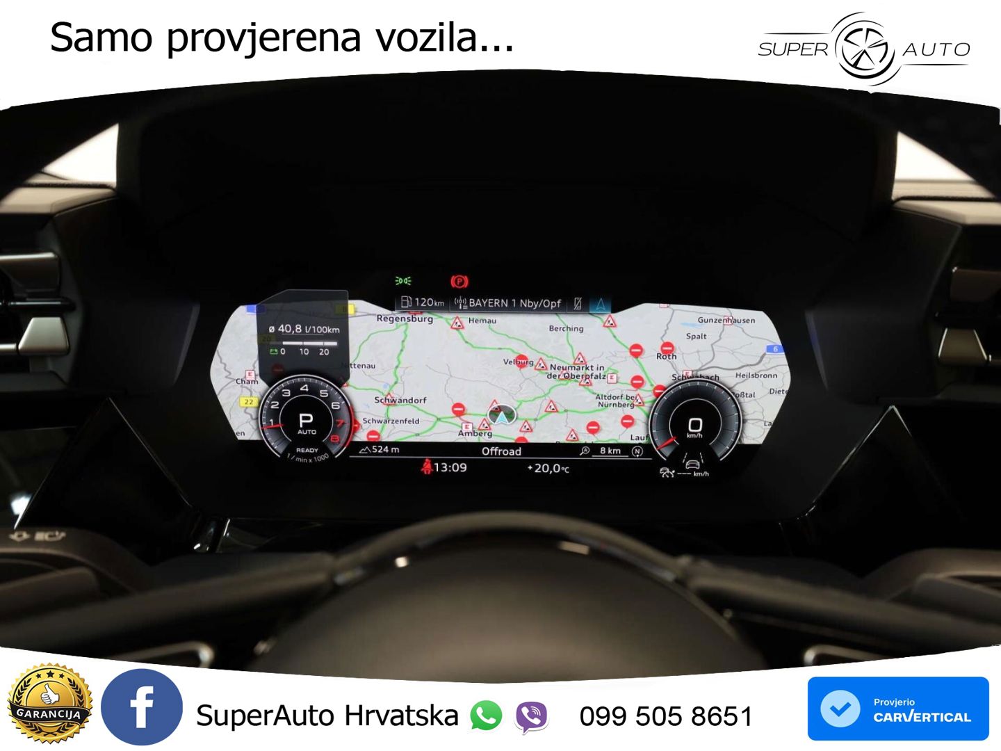 Audi A3 Sportback 40 TFSI (204 KS) quattro S tronic LED+GR SJED+ACC