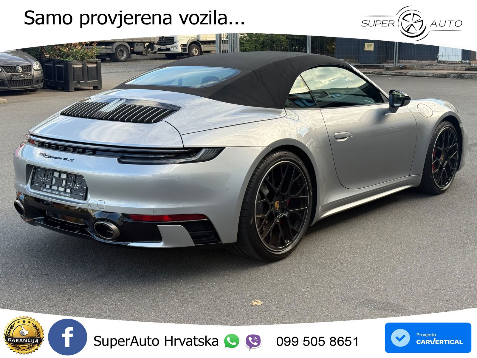 Porsche 911 Carrera 4S Cabriolet 3.0 (450 KS) PDK ZRAČNI+ACC+GR SJED+KAM