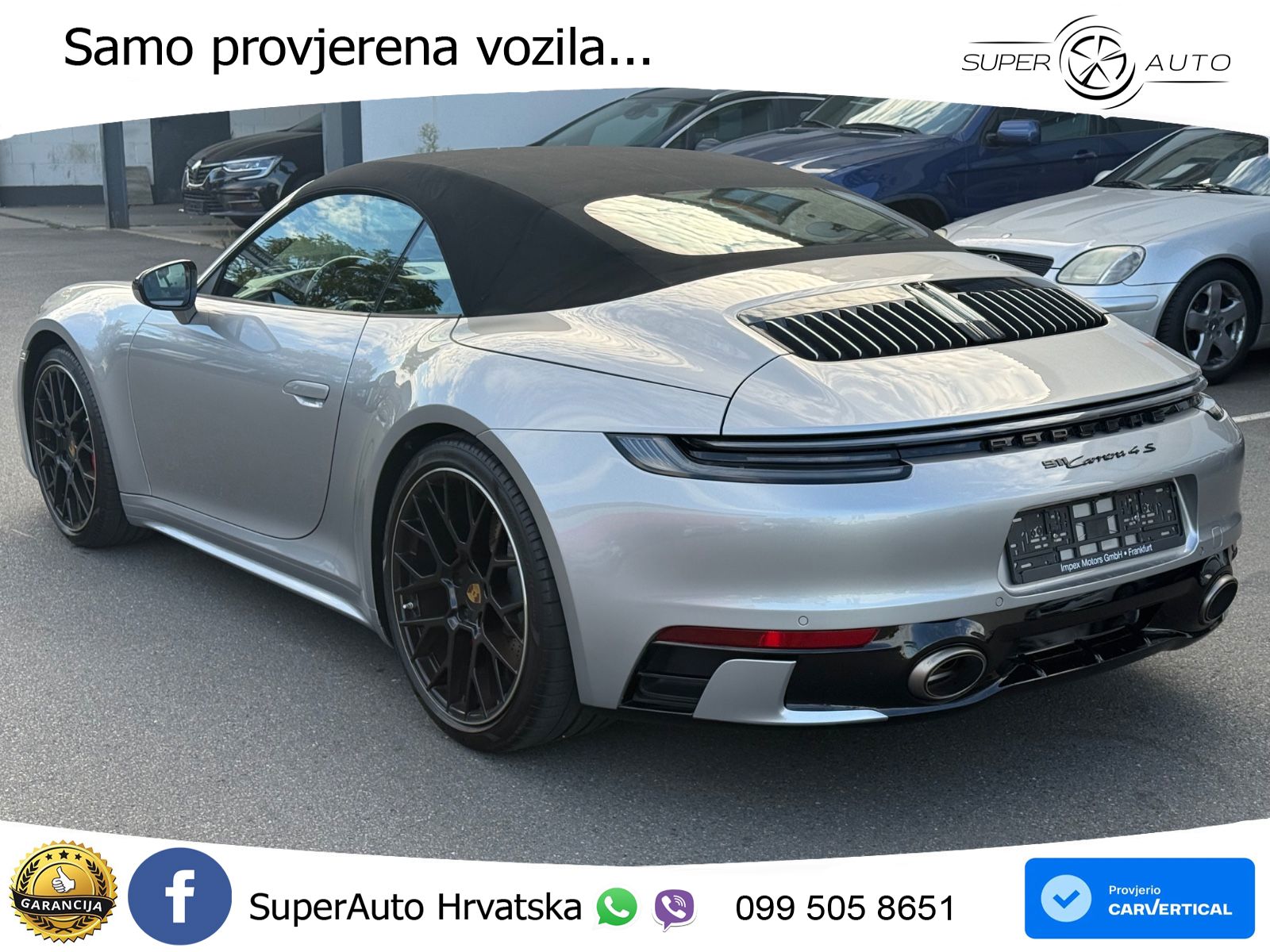Porsche 911 Carrera 4S Cabriolet 3.0 (450 KS) PDK ZRAČNI+ACC+GR SJED+KAM