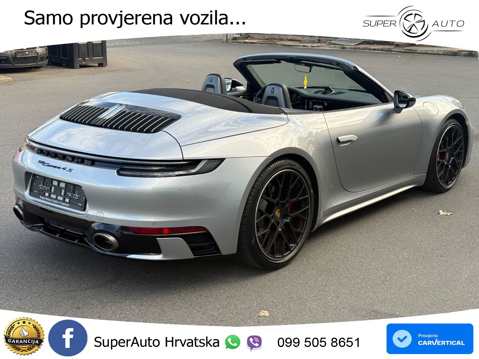 Porsche 911 Carrera 4S Cabriolet 3.0 (450 KS) PDK ZRAČNI+ACC+GR SJED+KAM