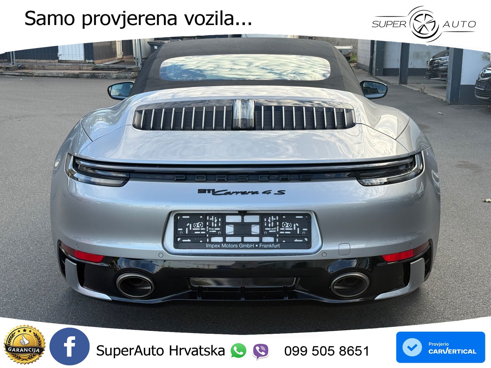 Porsche 911 Carrera 4S Cabriolet 3.0 (450 KS) PDK ZRAČNI+ACC+GR SJED+KAM