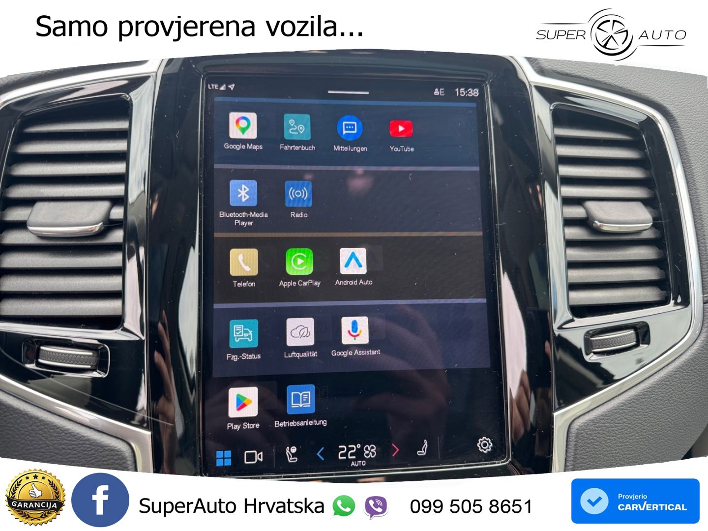 Volvo XC90 2.0 T8 AWD Automatic ZRAČNI+ACC+GR SJED+KAM+PANO
