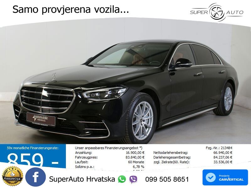 Mercedes S 450 (381 KS) EQ Boost 4MATIC 9G-TRONIC AMG ZRAČNI+ACC+GR SJED+KAM+PANO