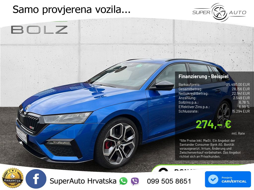 Škoda Octavia Combi RS 2.0 TSI (245 KS) DSG LED+GR SJED+ACC