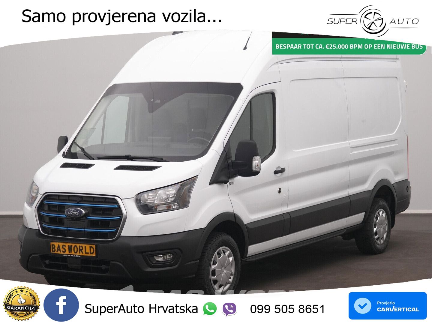 Ford e-Transit 184pk Elektrisch 68kWh 317KM WLTP L3H3 184 KS