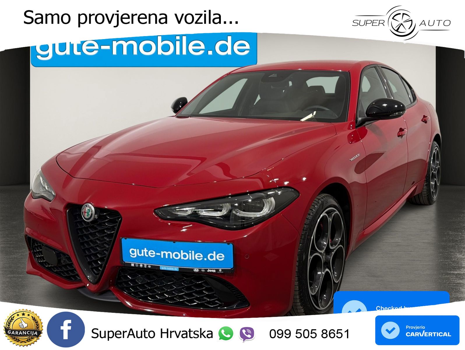 Alfa Romeo Giulia 2.0 Turbo (280 KS) Q4 Automatic LED+GR SJED+ACC