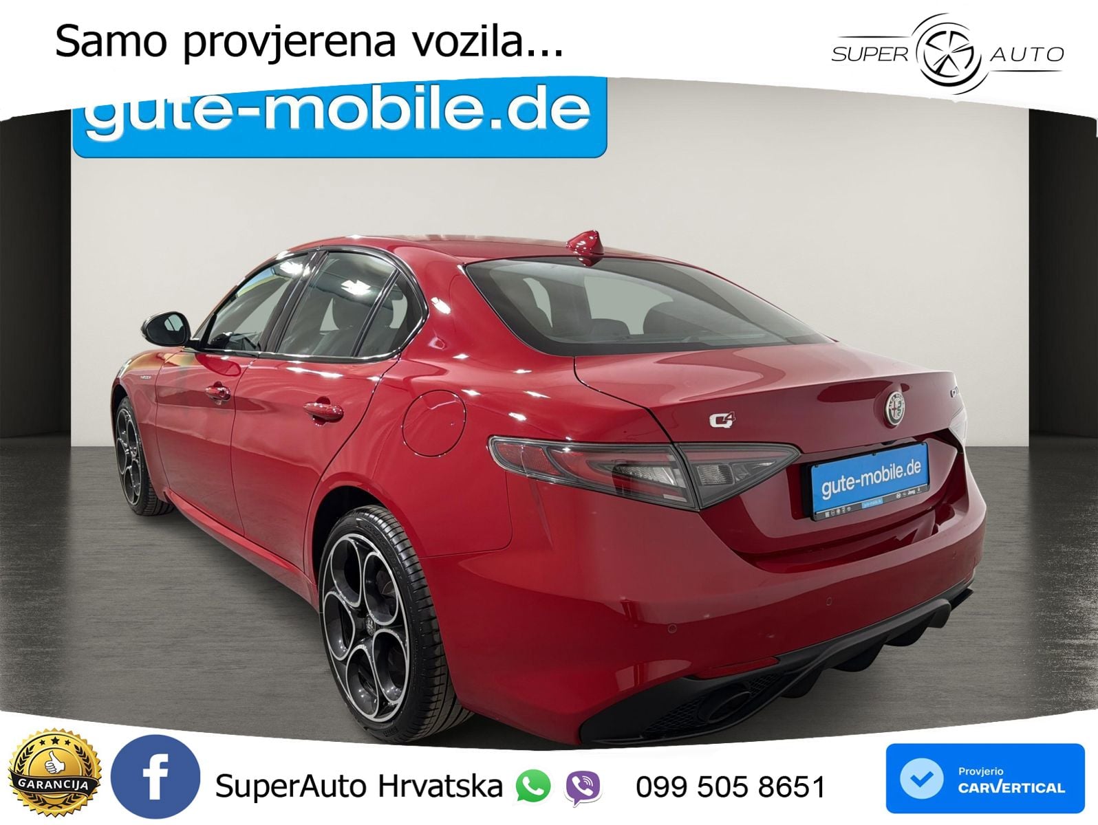 Alfa Romeo Giulia 2.0 Turbo (280 KS) Q4 Automatic LED+GR SJED+ACC
