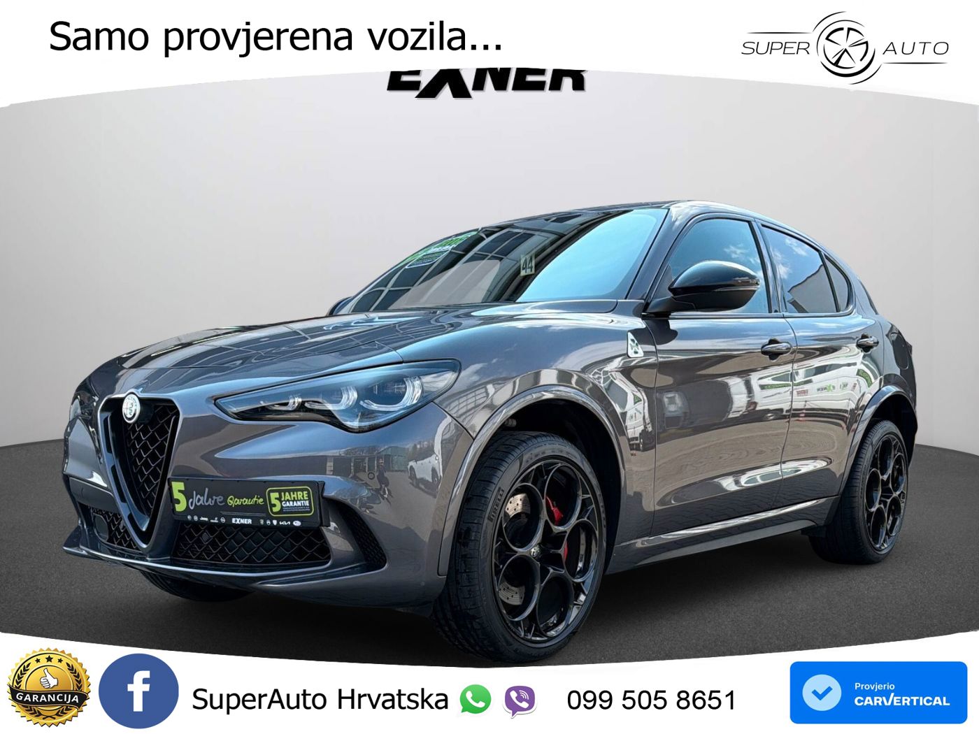 Alfa Romeo Stelvio Quadrifoglio 2.9 V6 Bi-Turbo (520 KS) Q4 Automatic LED+GR SJED+ACC