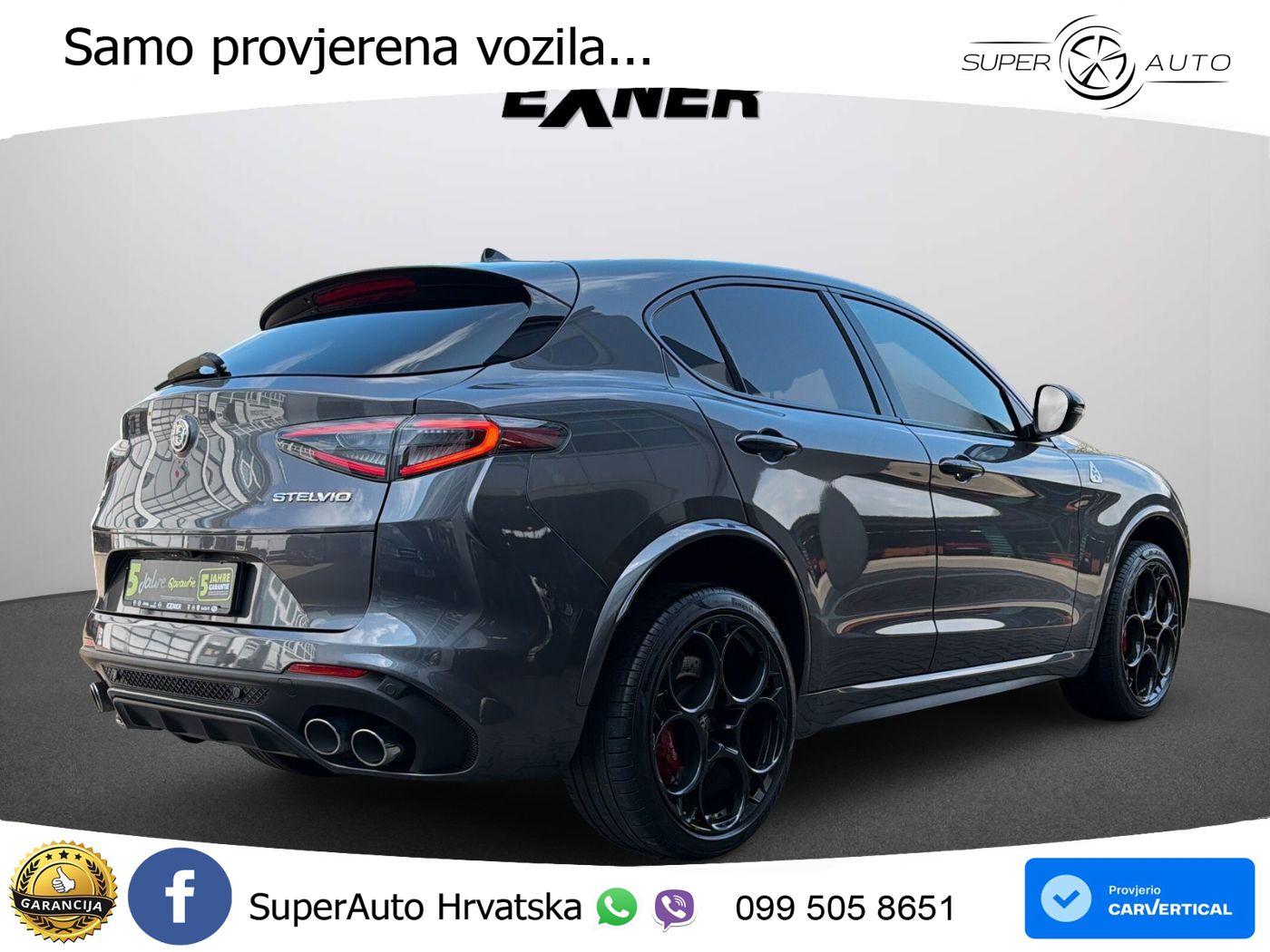 Alfa Romeo Stelvio Quadrifoglio 2.9 V6 Bi-Turbo (520 KS) Q4 Automatic LED+GR SJED+ACC