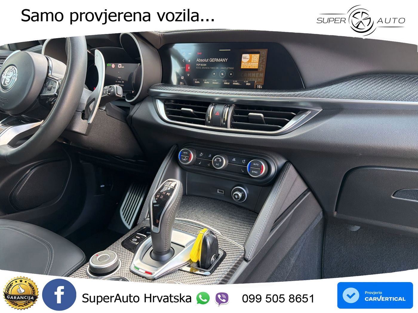 Alfa Romeo Stelvio Quadrifoglio 2.9 V6 Bi-Turbo (520 KS) Q4 Automatic LED+GR SJED+ACC