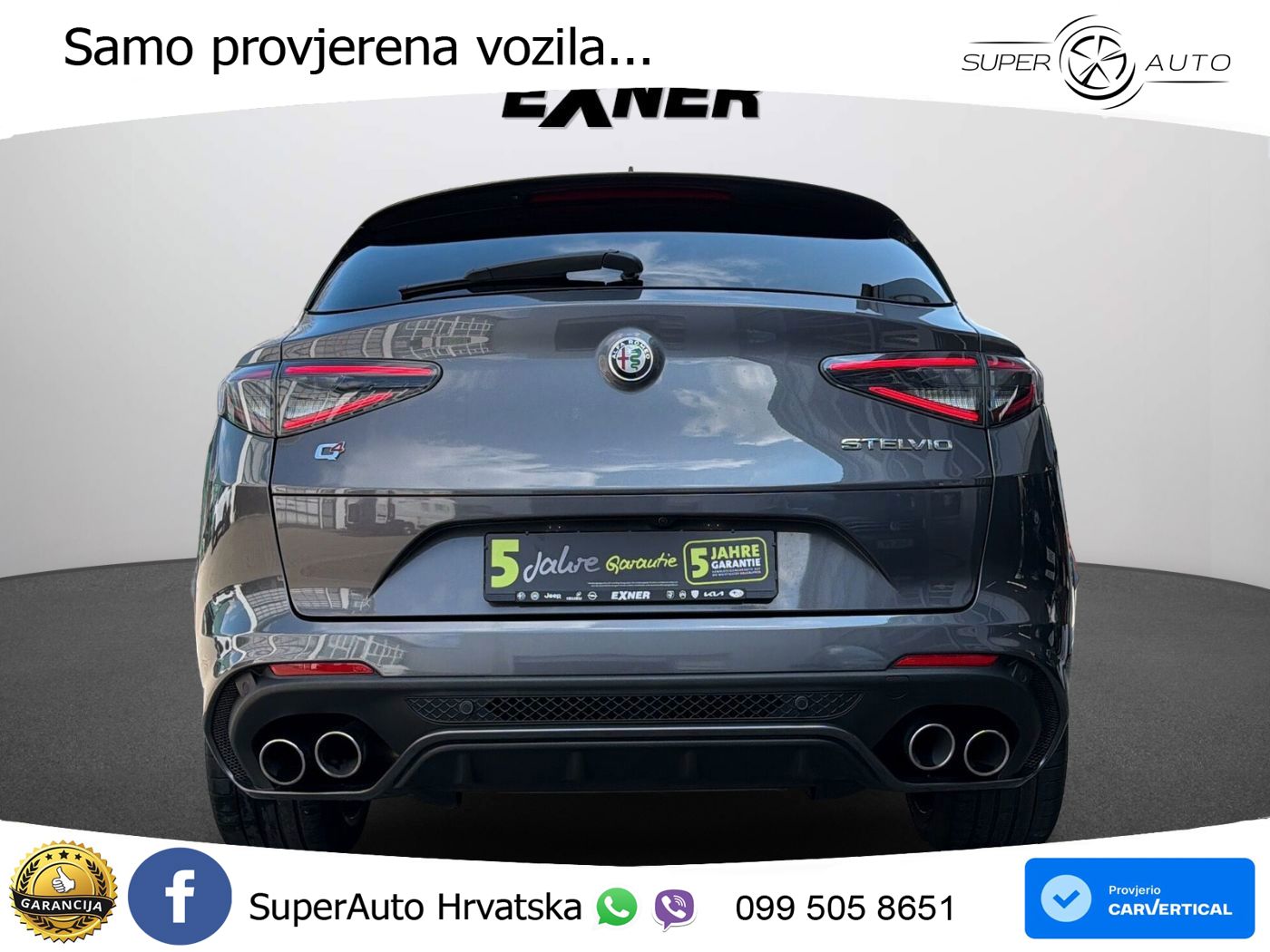 Alfa Romeo Stelvio Quadrifoglio 2.9 V6 Bi-Turbo (520 KS) Q4 Automatic LED+GR SJED+ACC