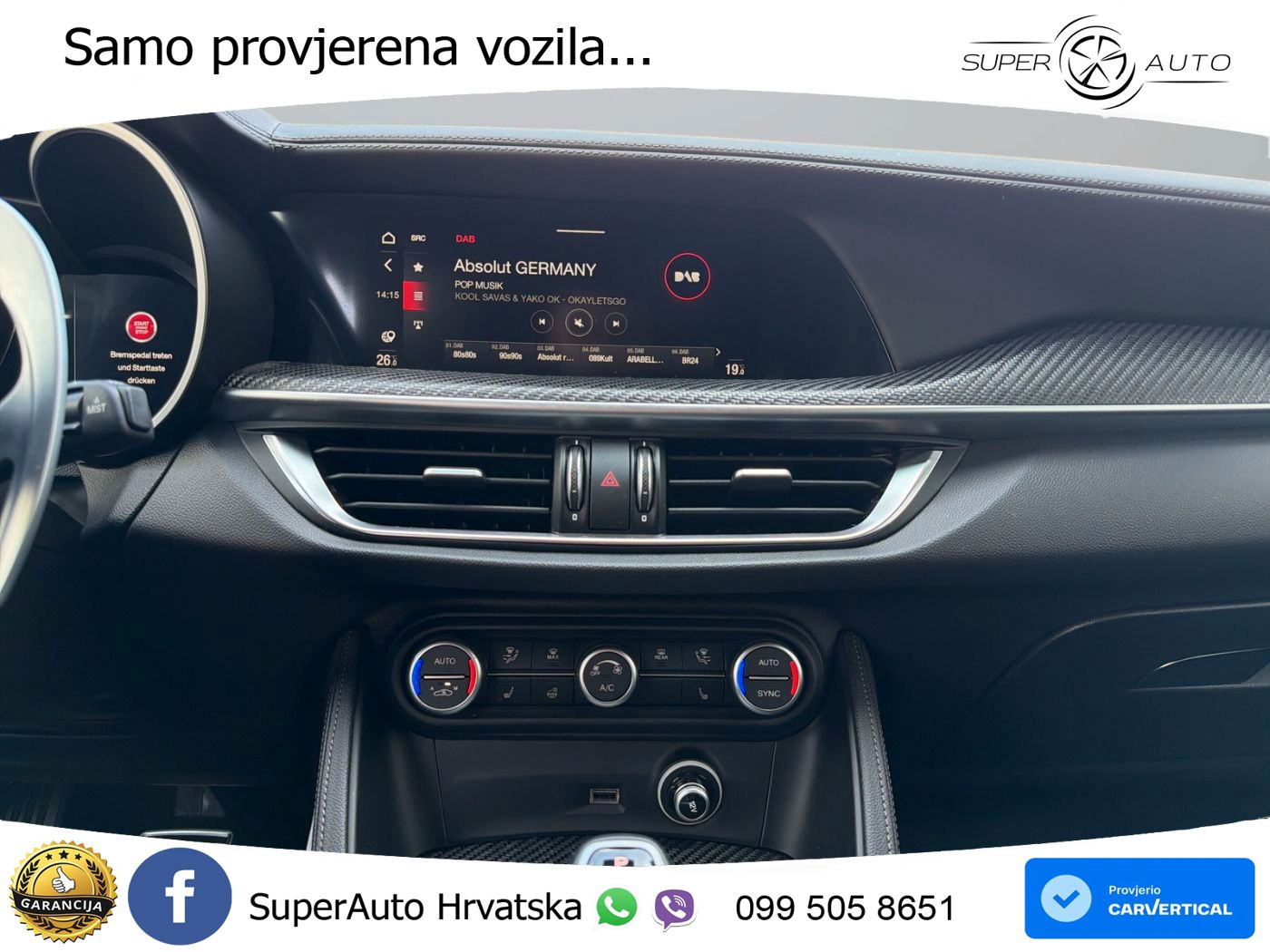 Alfa Romeo Stelvio Quadrifoglio 2.9 V6 Bi-Turbo (520 KS) Q4 Automatic LED+GR SJED+ACC