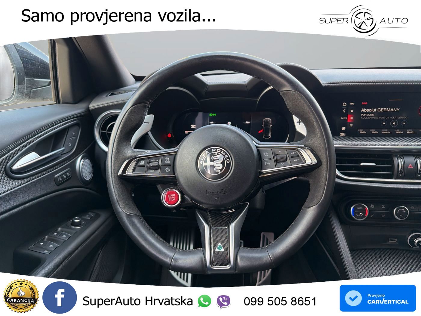 Alfa Romeo Stelvio Quadrifoglio 2.9 V6 Bi-Turbo (520 KS) Q4 Automatic LED+GR SJED+ACC