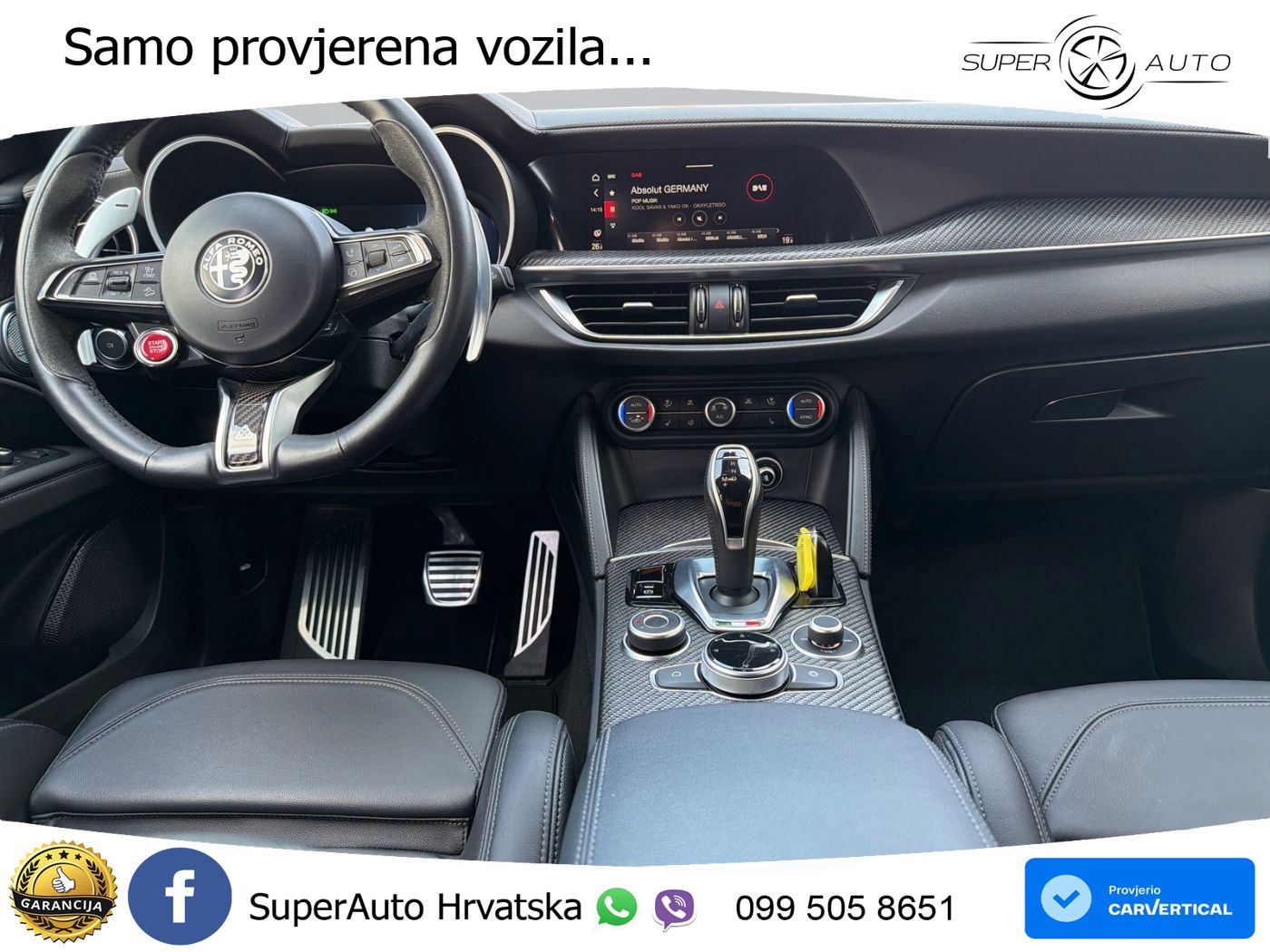 Alfa Romeo Stelvio Quadrifoglio 2.9 V6 Bi-Turbo (520 KS) Q4 Automatic LED+GR SJED+ACC