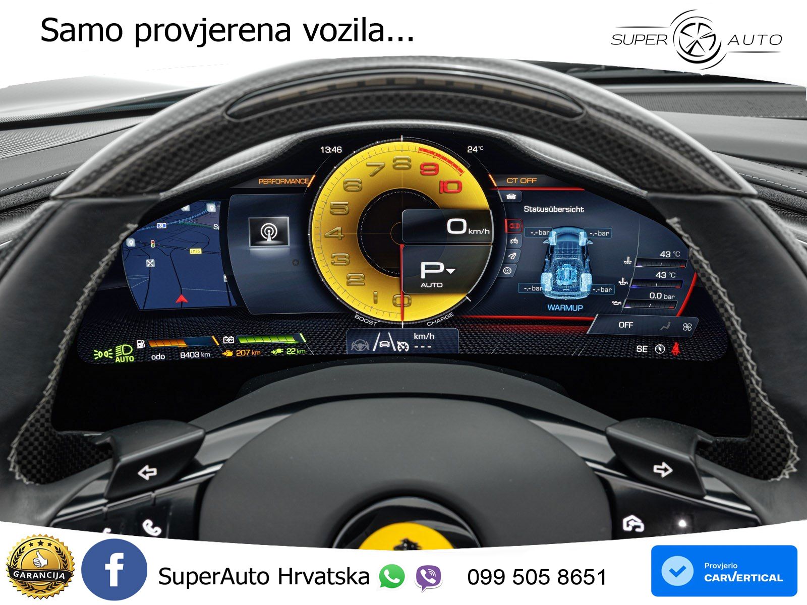Ferrari 296 GTS 3.0 V6 (830 KS) F1 DCT LED+GR SJED+ACC