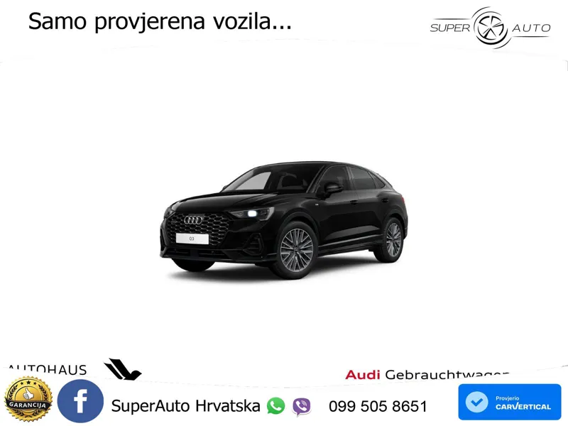 Audi Q3 Sportback 40 TDI (200 KS) quattro S tronic S line LED+GR SJED+ACC