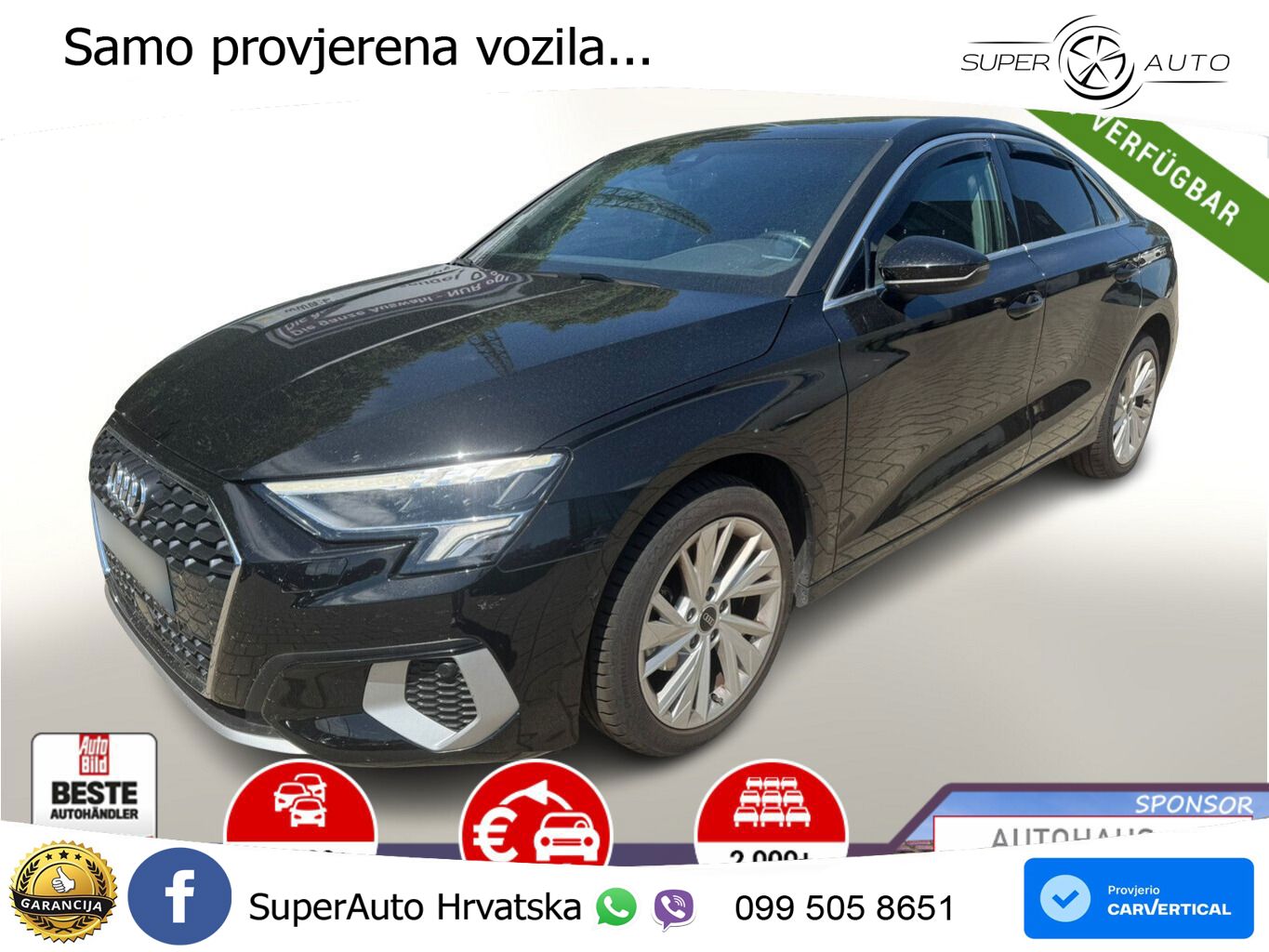 Audi A3 Limuzina 35 TFSI (150 KS) S tronic advanced LED+GR SJED+ACC