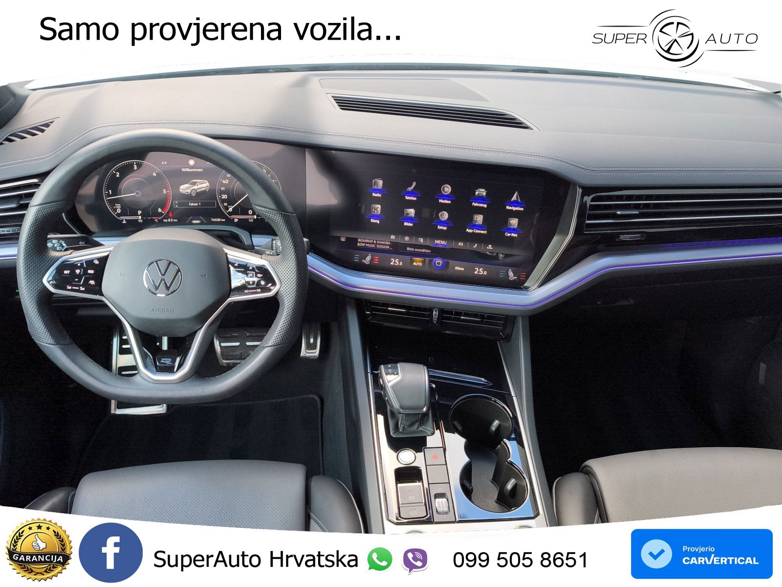 Volkswagen Touareg 3.0 V6 TDI (286 KS) 4MOTION Tiptronic R-Line ZRAČNI+ACC+4xGR SJED+KAM