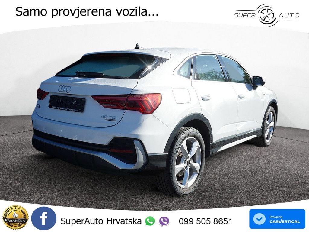 Audi Q3 Sportback 40 TDI (200 KS) quattro S tronic S line LED+GR SJED+ACC