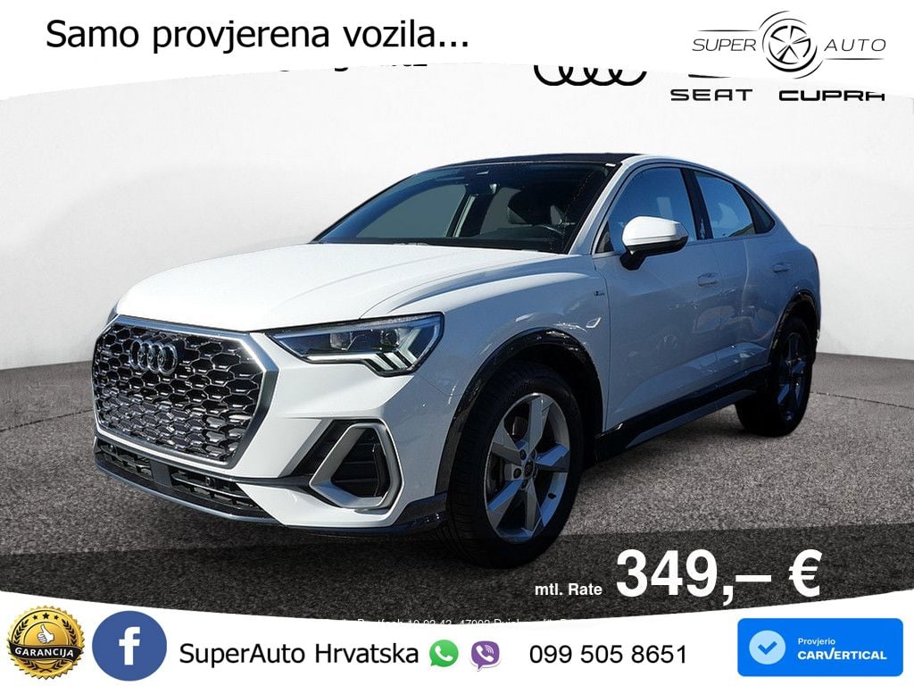 Audi Q3 Sportback 40 TDI (200 KS) quattro S tronic S line LED+GR SJED+ACC