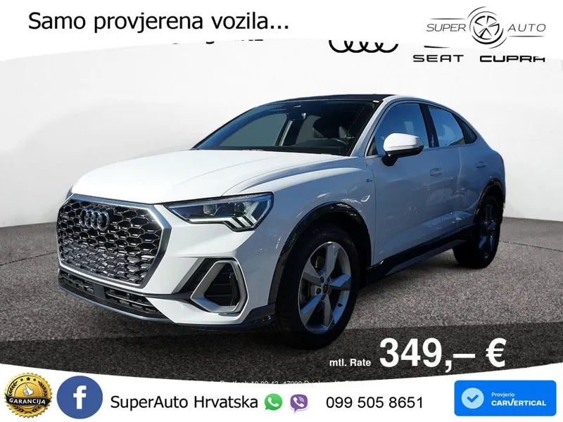 Audi Q3 Sportback 40 TDI (200 KS) quattro S tronic S line LED+GR SJED+ACC