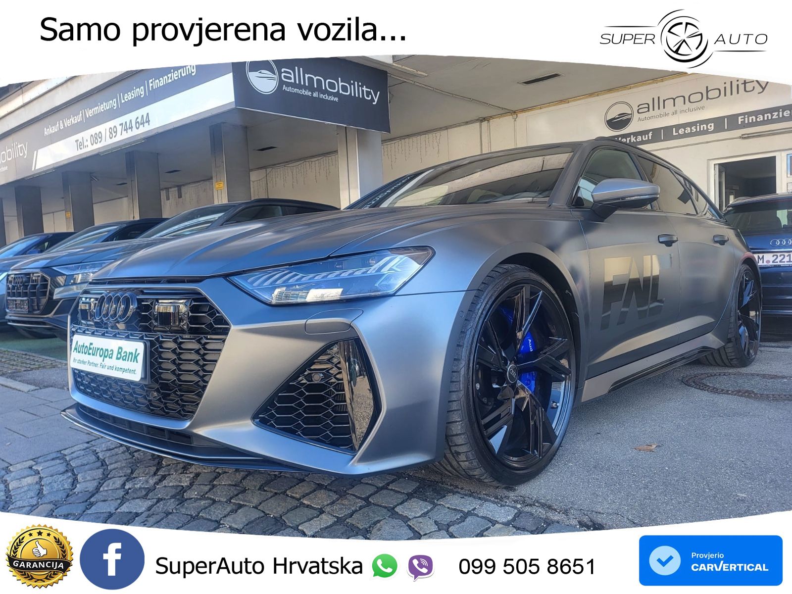 Audi RS6 Avant 4.0 TFSI V8 performance (630 KS)  quattro tiptronic LED+GR SJED+ACC
