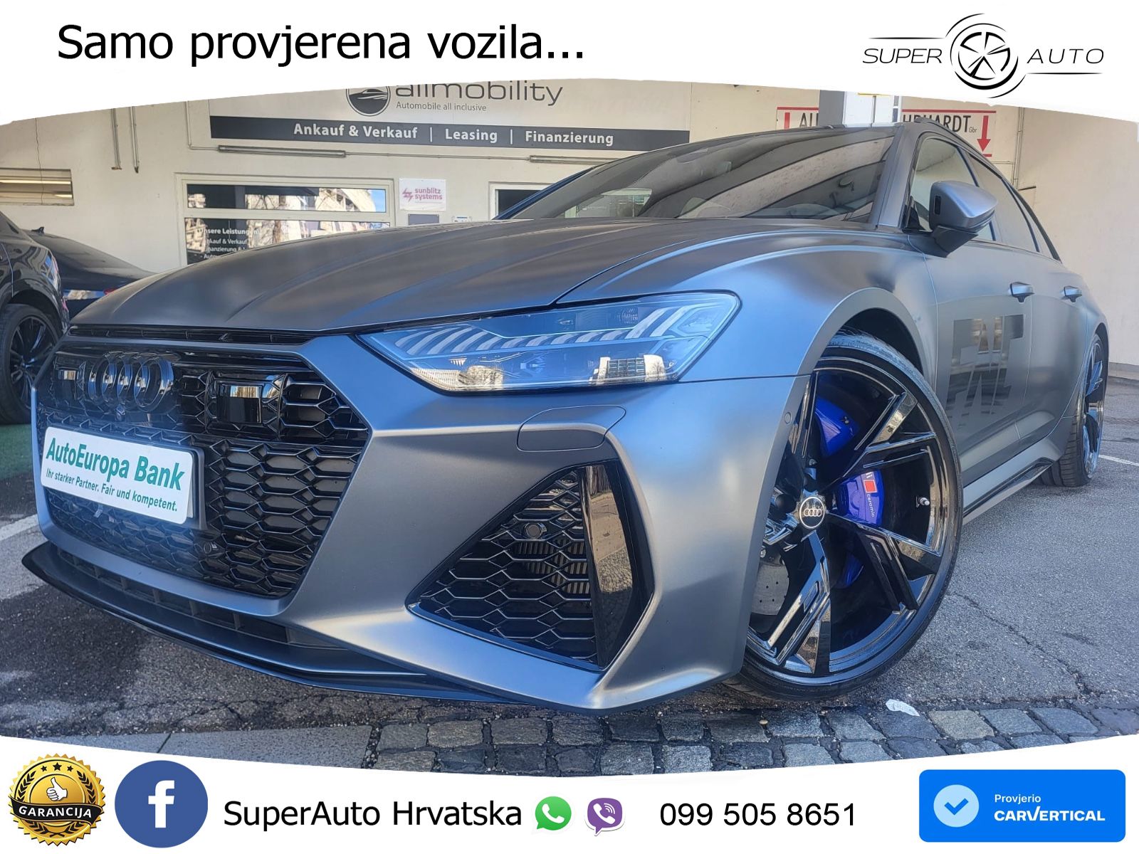 Audi RS6 Avant 4.0 TFSI V8 performance (630 KS)  quattro tiptronic LED+GR SJED+ACC