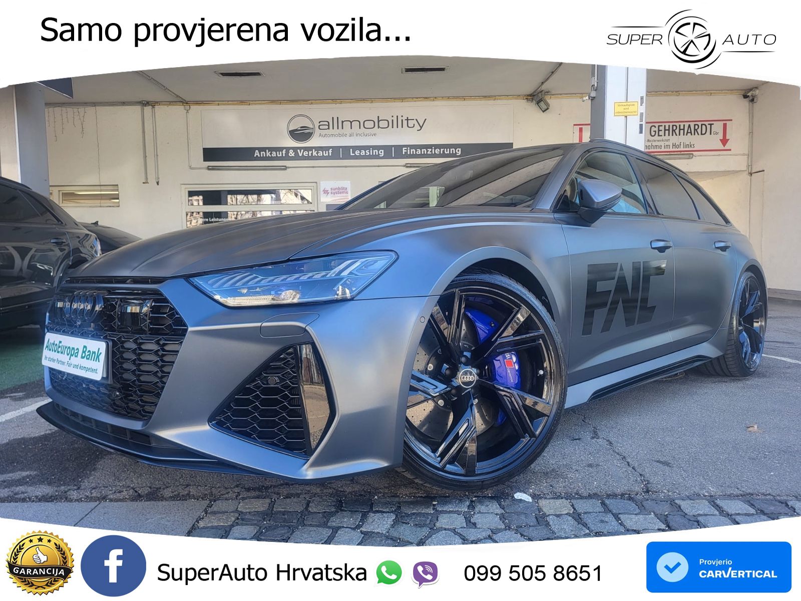 Audi RS6 Avant 4.0 TFSI V8 performance (630 KS)  quattro tiptronic LED+GR SJED+ACC