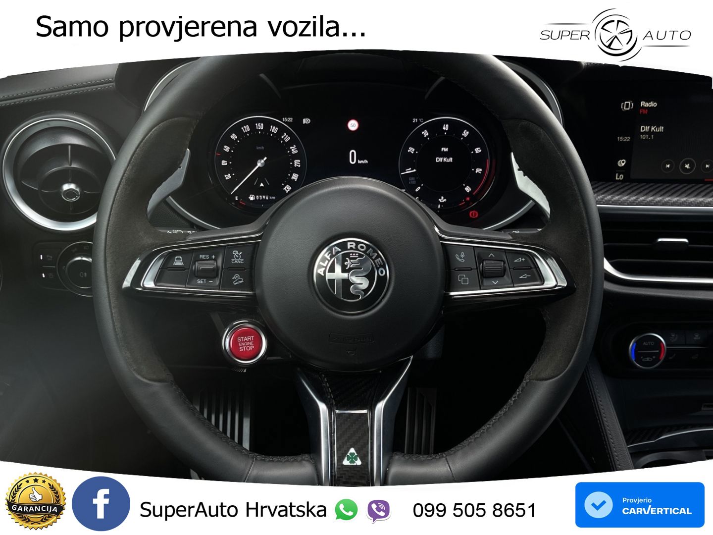 Alfa Romeo Stelvio Quadrifoglio 2.9 V6 Bi-Turbo (520 KS) Q4 Automatic LED+GR SJED+ACC