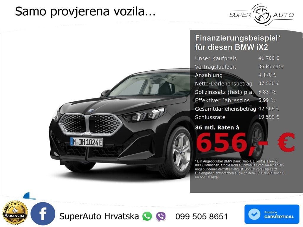 BMW iX2 66.5 kWh (204 KS) eDrive20 M Sport