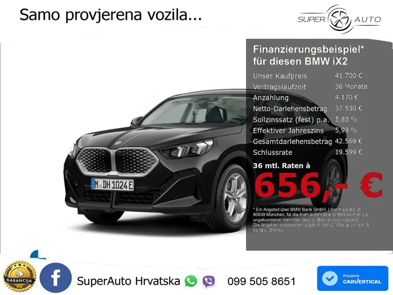 BMW iX2 66.5 kWh (204 KS) eDrive20 M Sport