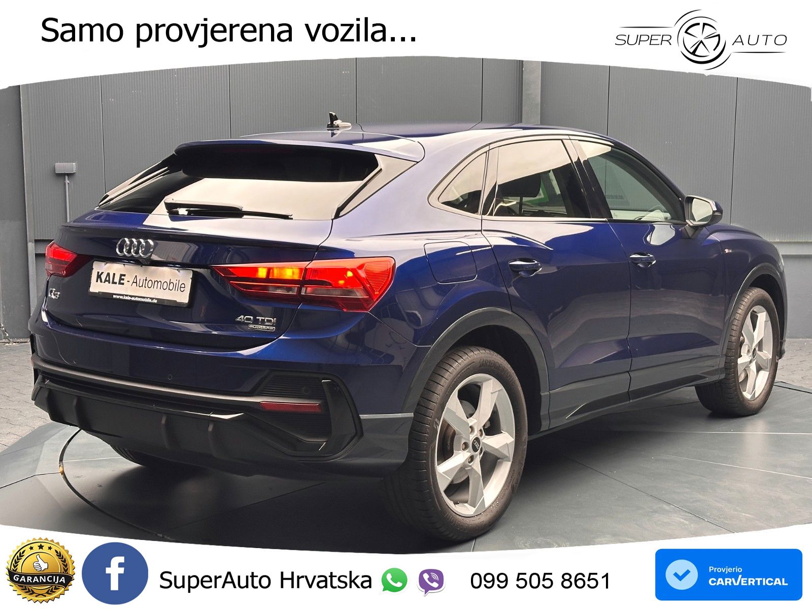 Audi Q3 Sportback 40 TDI (200 KS) quattro S tronic S line LED+GR SJED+ACC