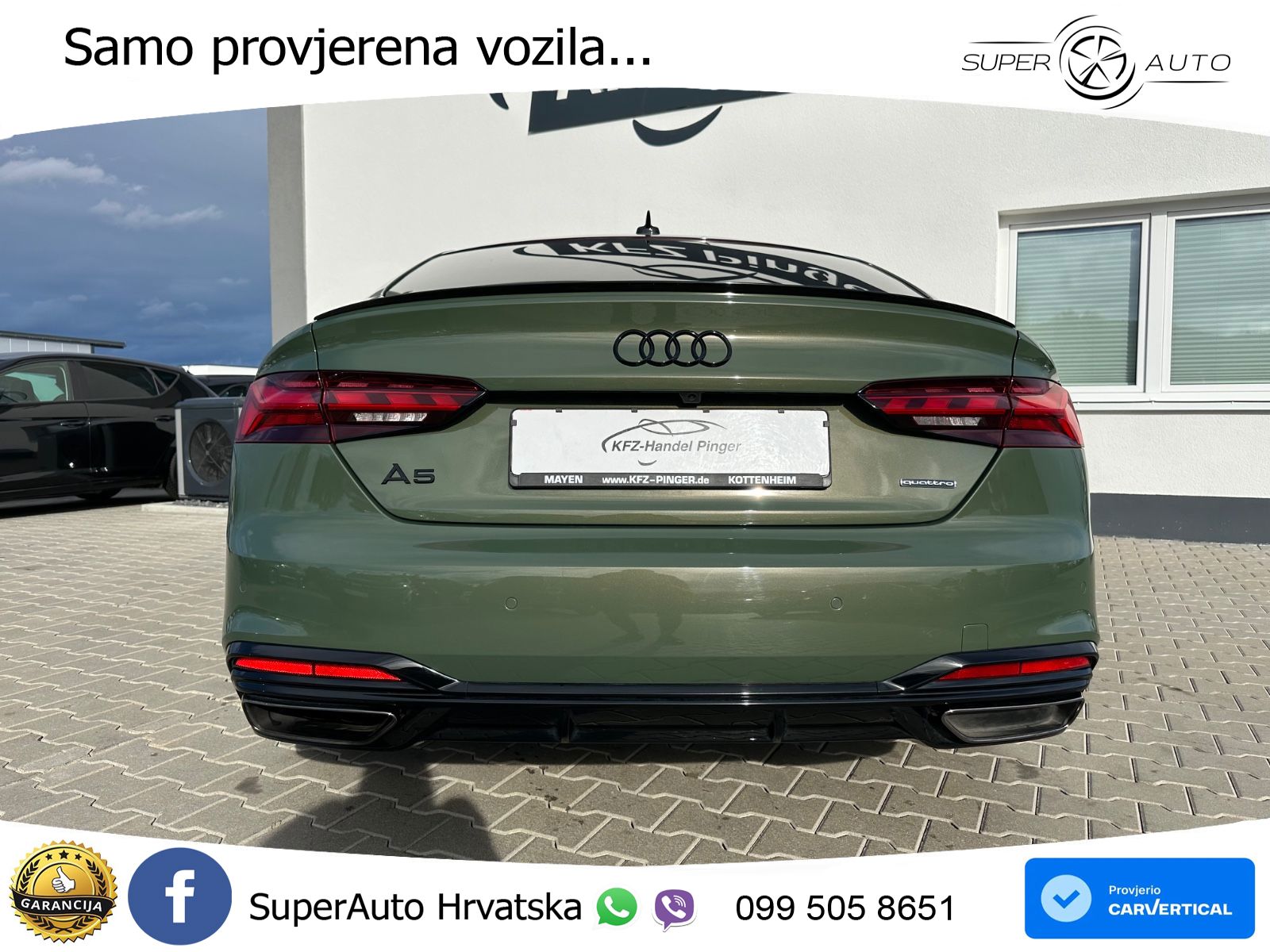Audi A5 Sportback 40 TDI (204 KS) quattro S tronic LED+GR SJED+ACC