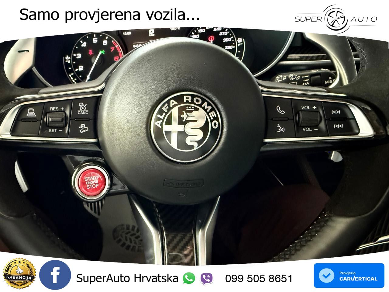 Alfa Romeo Stelvio Quadrifoglio 2.9 V6 Bi-Turbo (520 KS) Q4 Automatic LED+GR SJED+ACC
