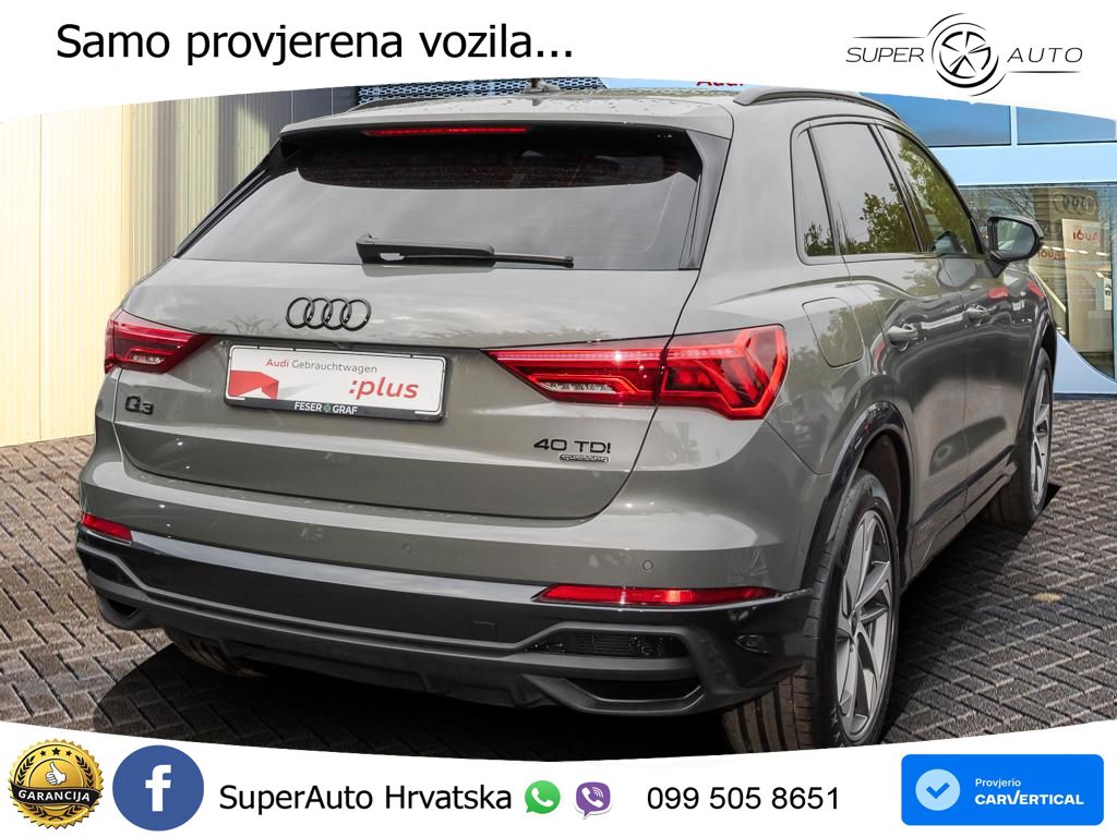 Audi Q3 40 TDI (200 KS) quattro S tronic 2x S line LED+GR SJED+ACC