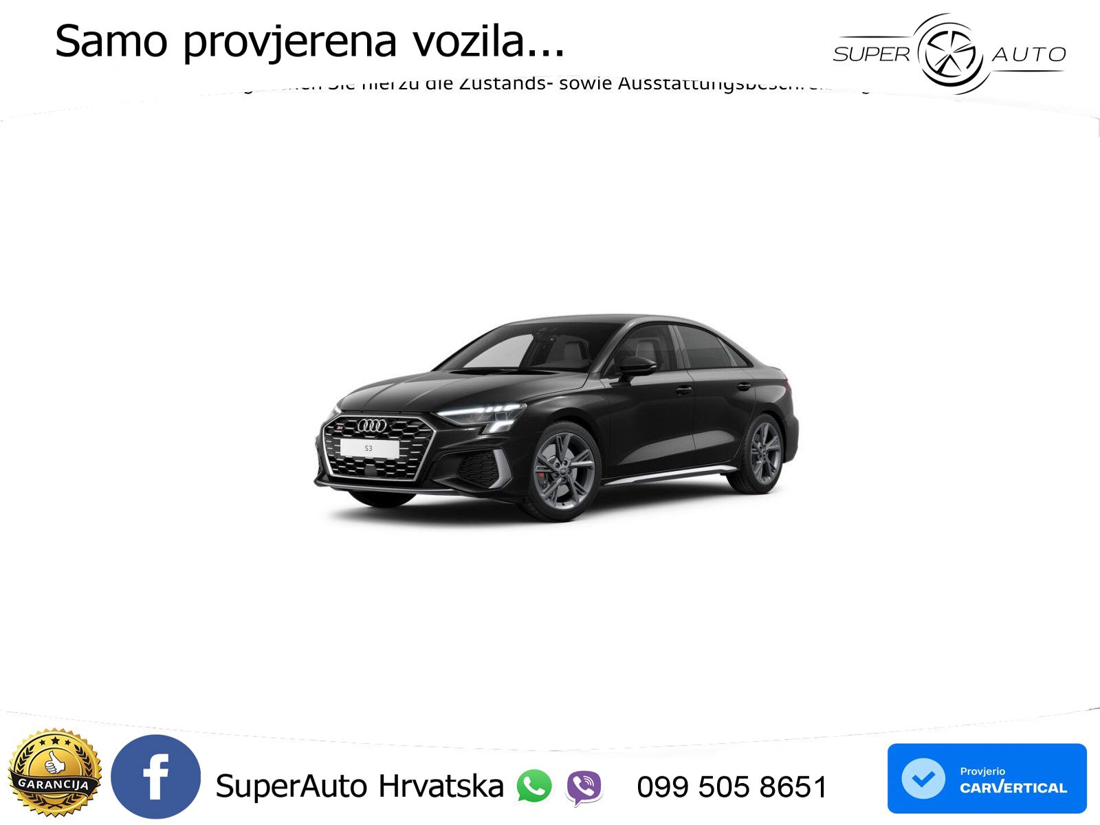 Audi S3 Limuzina 2.0 TFSI (310 KS) quattro S tronic LED+GR SJED+ACC