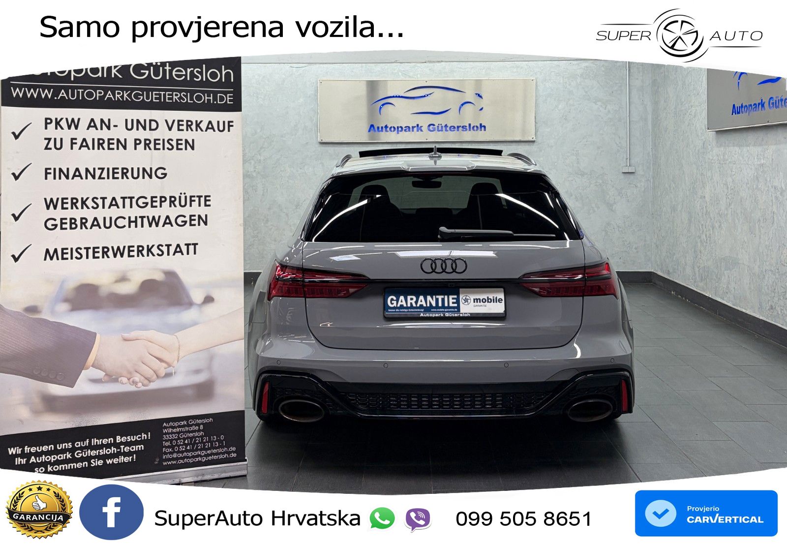 Audi RS6 Avant 4.0 TFSI V8 (600 KS) quattro Tiptronic ZRAČNI+ACC+GR SJED+KAM+PANO