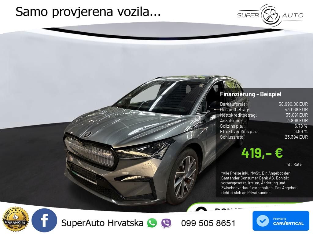 Škoda Enyaq iV 80x 82 kWh (265 KS) AWD SportLine LED+GR SJED+ACC