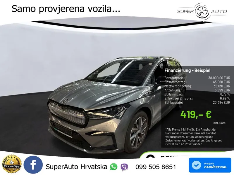 Škoda Enyaq iV 80x 82 kWh (265 KS) AWD SportLine LED+GR SJED+ACC