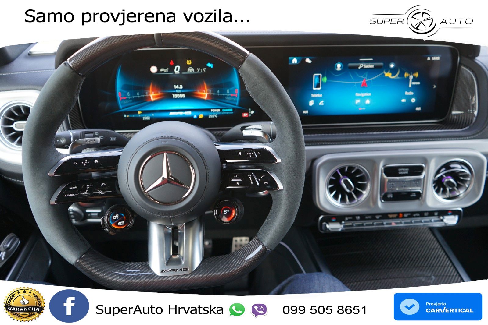 Mercedes AMG G 63 Long V8 (585 KS) 4MATIC 9G-TRONIC AMG SPEEDSHIFT TCT ACC+GR SJED+360+PANO