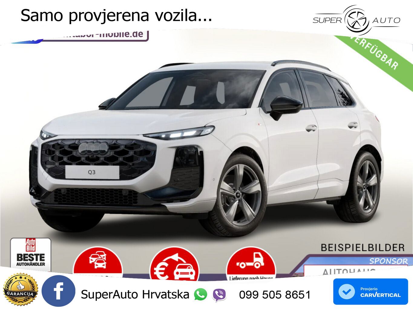Audi Q3 2.0 TDI (193 KS) quattro S tronic S line LED+GR SJED+ACC