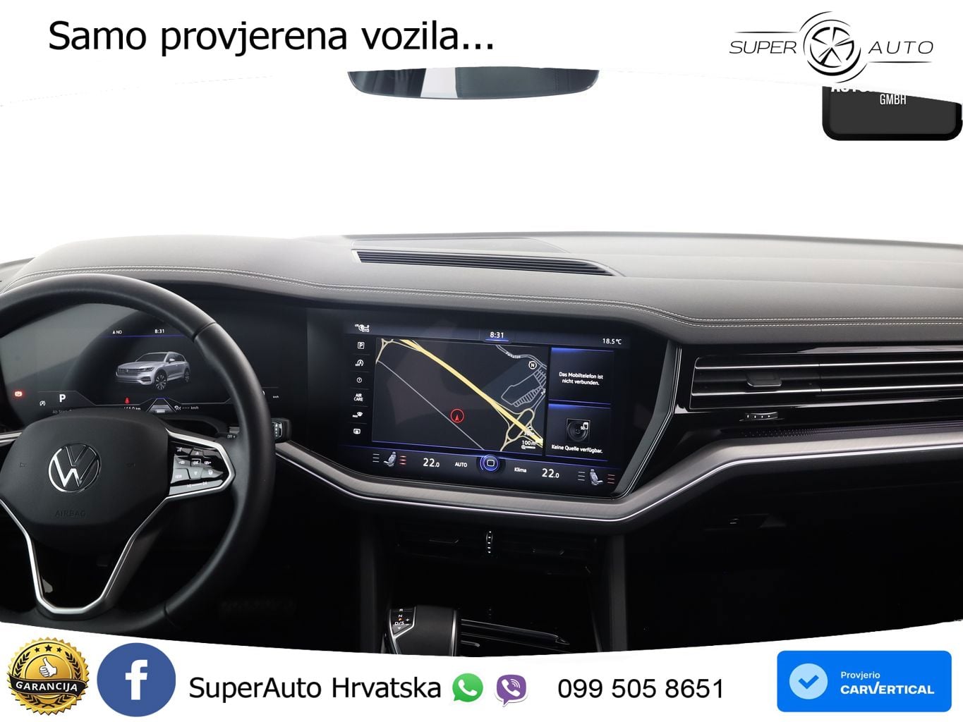 Volkswagen Touareg 3.0 V6 TDI (231 KS) 4MOTION Tiptronic ZRAČNI+ACC+GR SJED+KAM+PANO