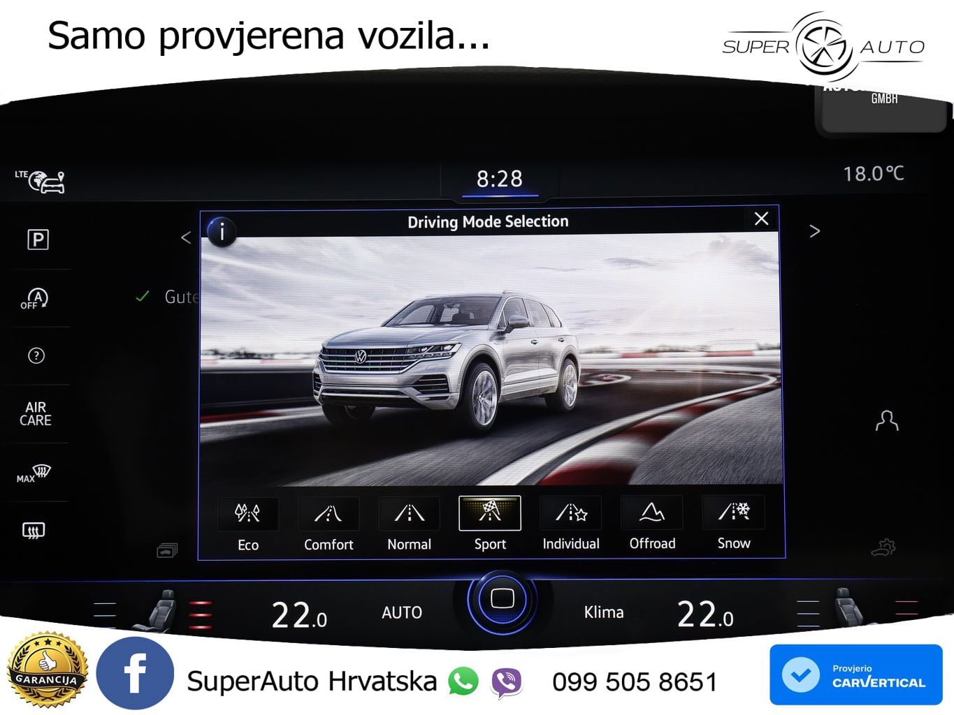 Volkswagen Touareg 3.0 V6 TDI (231 KS) 4MOTION Tiptronic ZRAČNI+ACC+GR SJED+KAM+PANO