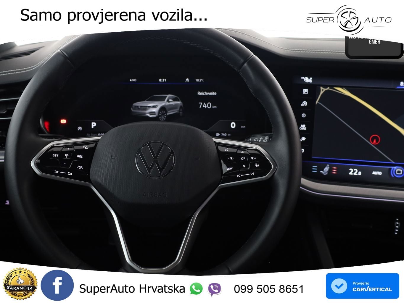 Volkswagen Touareg 3.0 V6 TDI (231 KS) 4MOTION Tiptronic ZRAČNI+ACC+GR SJED+KAM+PANO