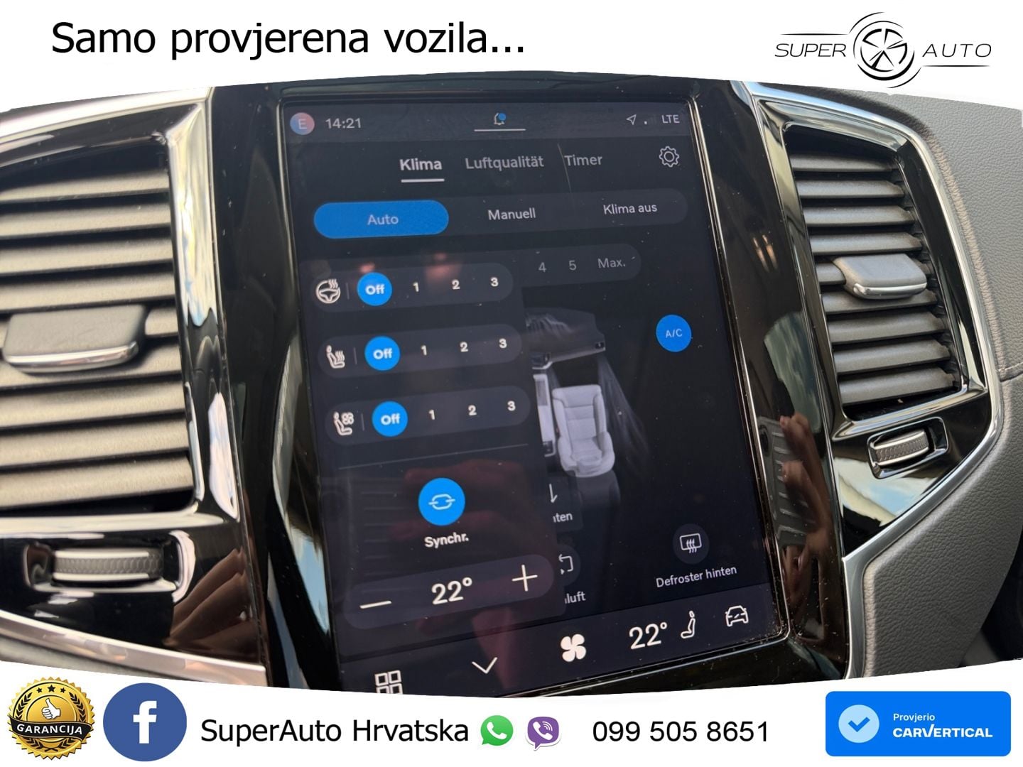 Volvo XC90 2.0 B5 Diesel AWD Automatic ZRAČNI+ACC+GR SJED+KAM+PANO