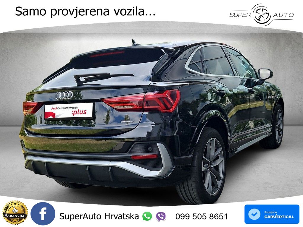 Audi Q3 Sportback 40 TDI (200 KS) quattro S tronic S line LED+GR SJED+ACC